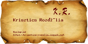 Krisztics Rozália névjegykártya