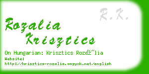 rozalia krisztics business card
